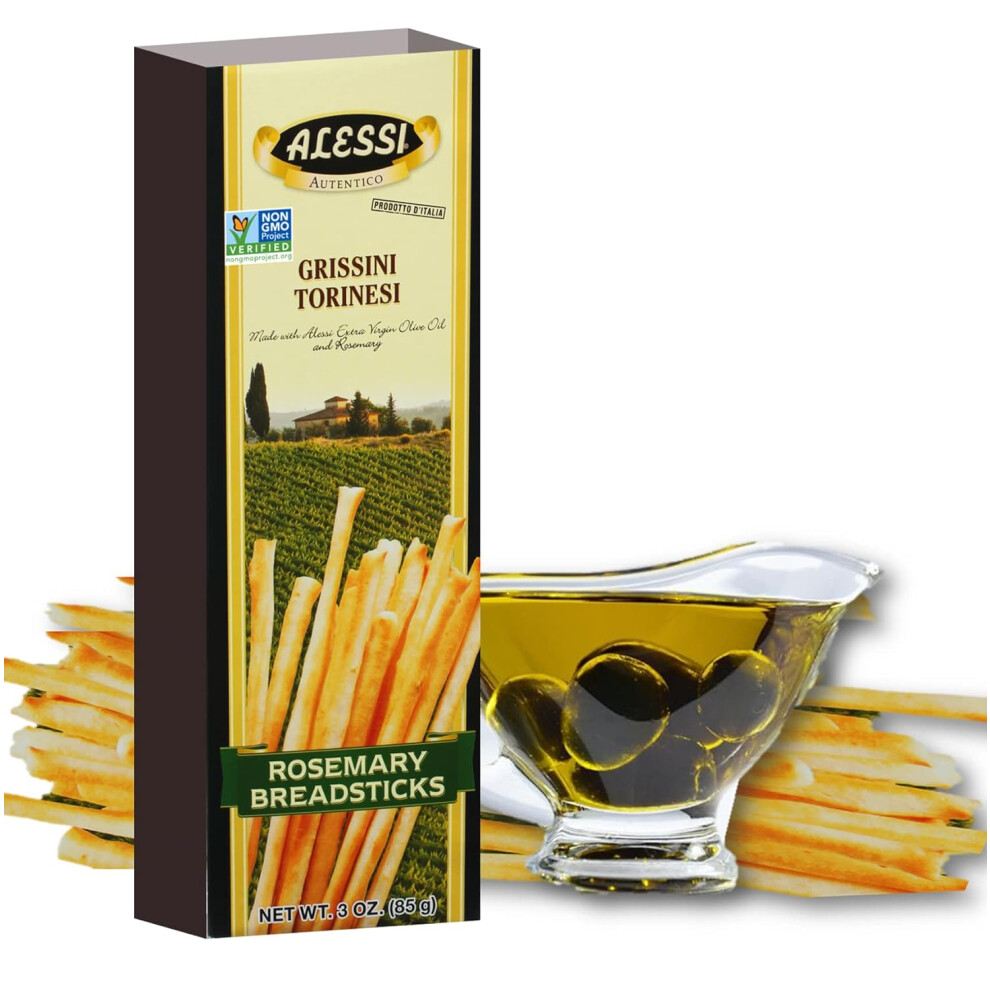 Alessi Imported Breadsticks (Rosemary, 3 Ounce (Pack of 12))