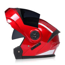 (red pattern-tea lens, L) New High Quality Bld Motorcycle Full Face Helmet Four Seasons Motocross Racing Modular Flip Up Men Women Off Road Helmet