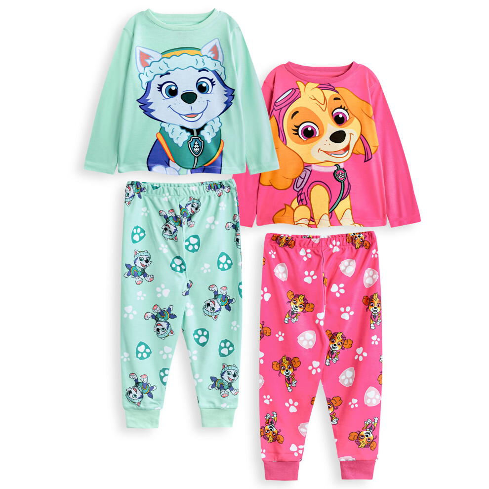 Paw Patrol Multi-Pack of 2 Long Sleeve Long Leg Pyjama Set (Girls Multicoloured)