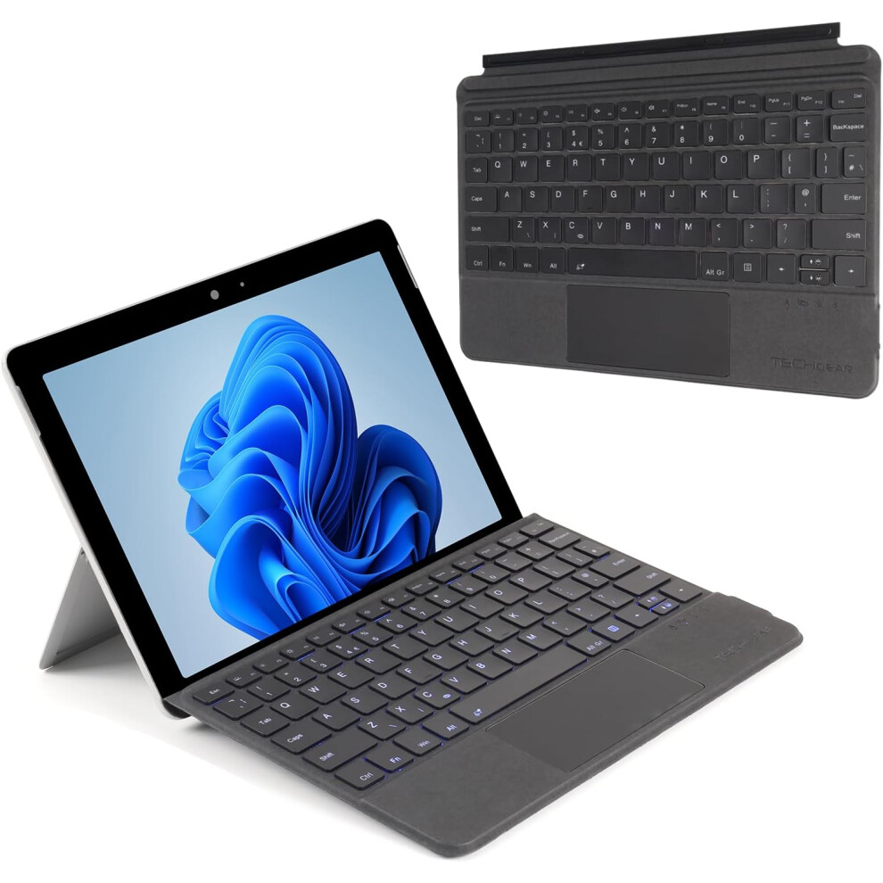 Keyboard for Microsoft Surface Go 1 2 3 4, Slim QWERTY Wireless Bluetooth Keyboard Cover, 7 Color Backlight, Precision Multi-Touch Trackpad/Touchpad