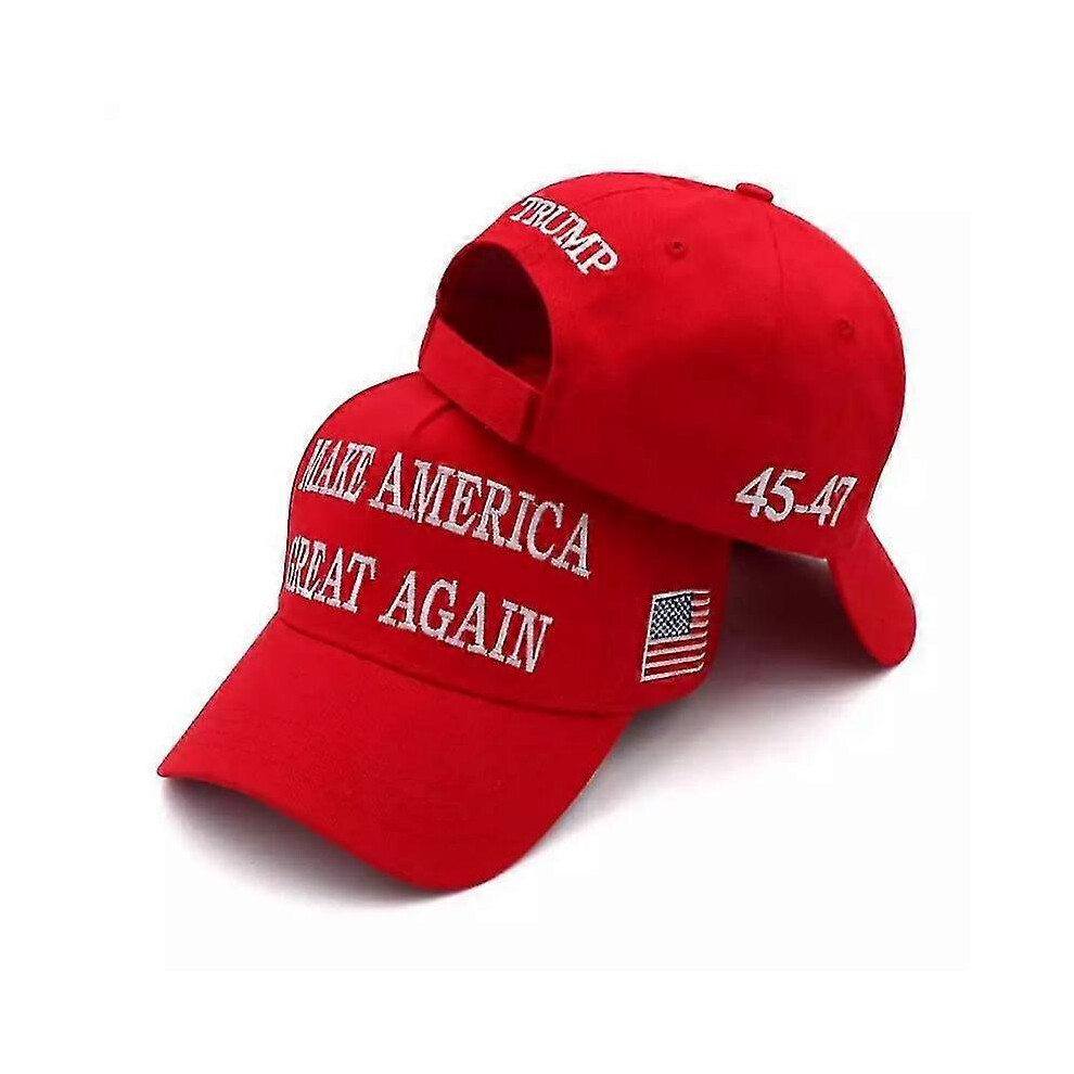 Leatpharkee Trump 2024 Maga Hat 45-47 Baseball Cap Make America Great Again Red