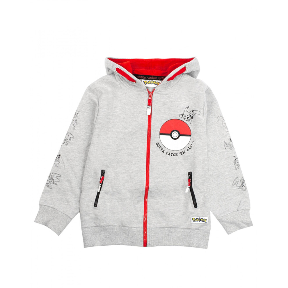 Pokemon Boys Gotta Catch Em All Pokeball Full Zip Drawstring Hoodie