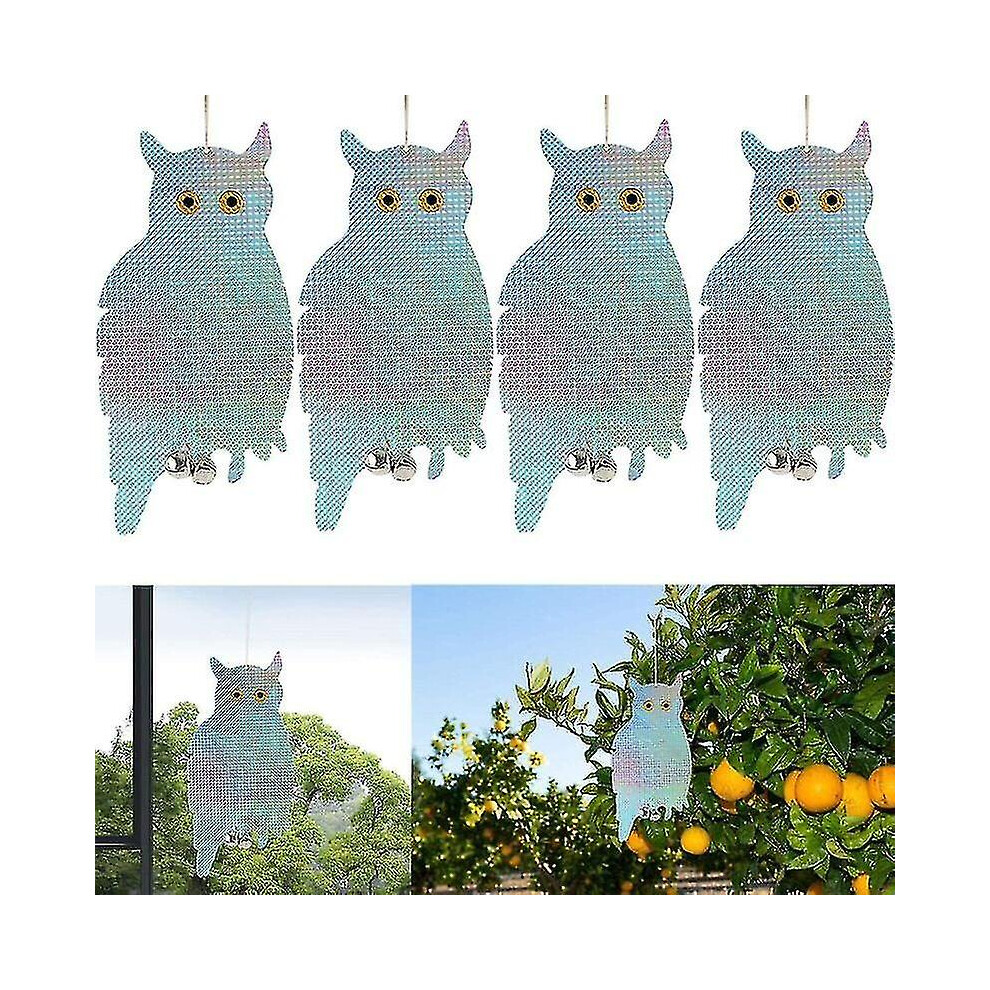 Owl Reflective Bird Repellent,4pack Owl Shaped Pigeon Repeller,luminous Reflective,pigeon Repeller With Bird Repellent Bell_cc