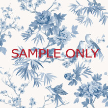 (SAMPLE) Amie Jardin Chinoiserie Blue Floral Wallpaper Roll