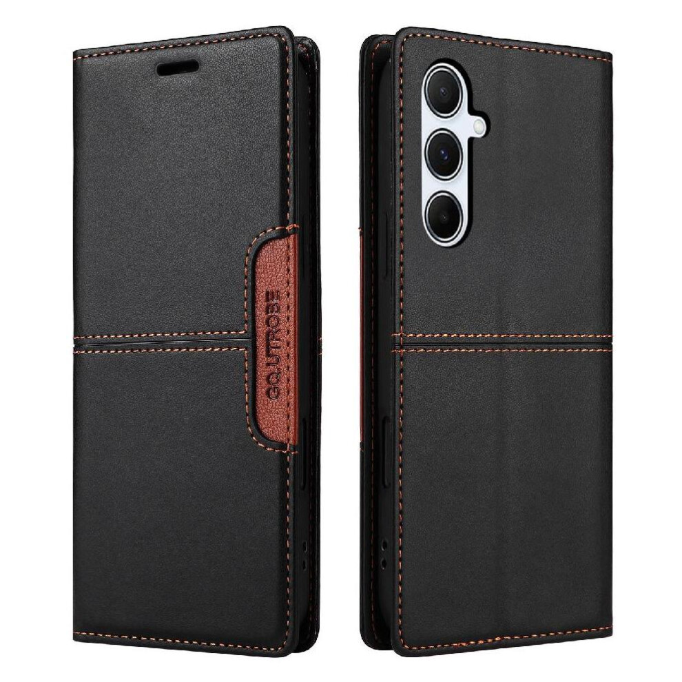 (Black) Flip Case For Samsung Galaxy A55 5G Wallet Shockproof Flip Cover Rfid Blocking Black 764762832148