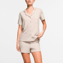 (Apricot, S) Skims Womens Modal Nightwear Short Sleeve Tops Shorts Pajama Set Casual Loungewear Sleepwear Outfit