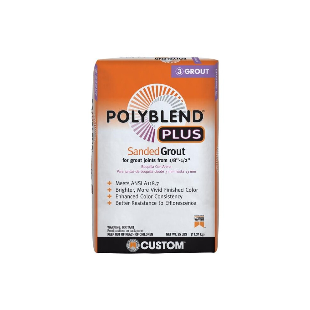 Custom Building Products 1003136 25 Lbs Polyblend Plus Sanded Grout, Charcoal 010186830421