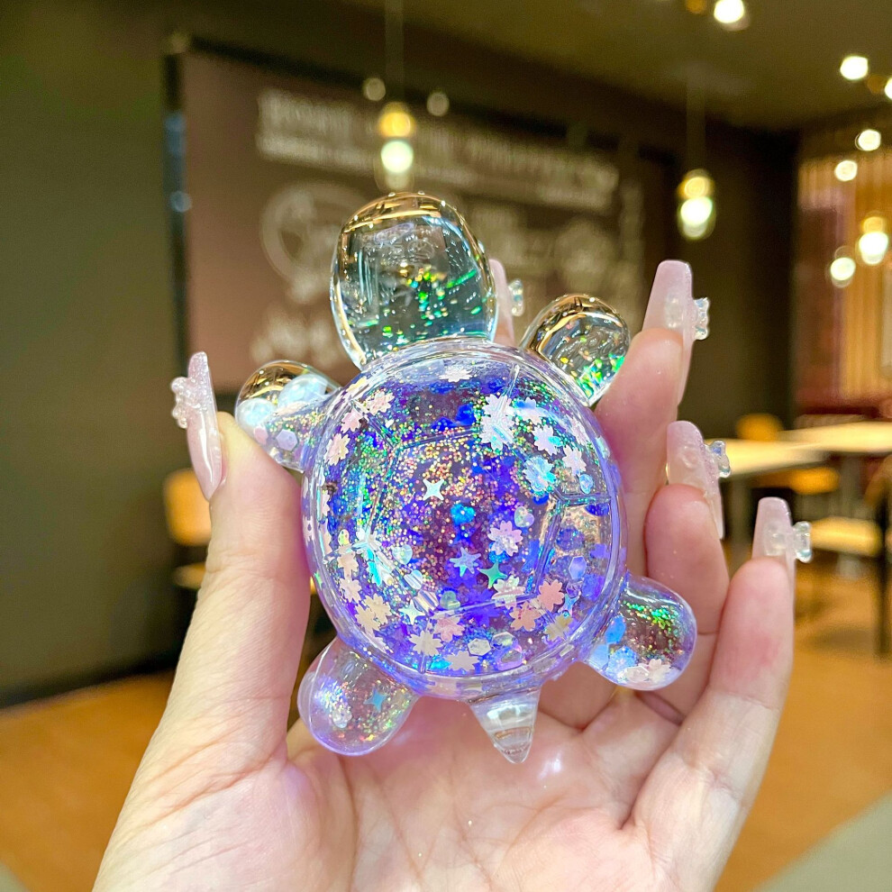 (Large Glow Turtle Purple) Large Glow Colorful In The Dark Glittering Turtle Figurine Perfect For Unique Gift Occasions