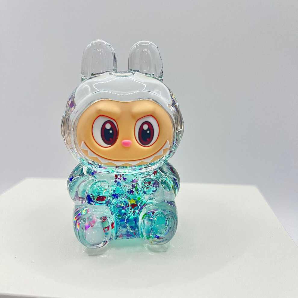 (Cyan Dual Bead) Large Colorful Liquid Sand Bottle Figurine In Vibrant Acrylic For Unique Home Decor-image-OPC-PFMHN59-NEW