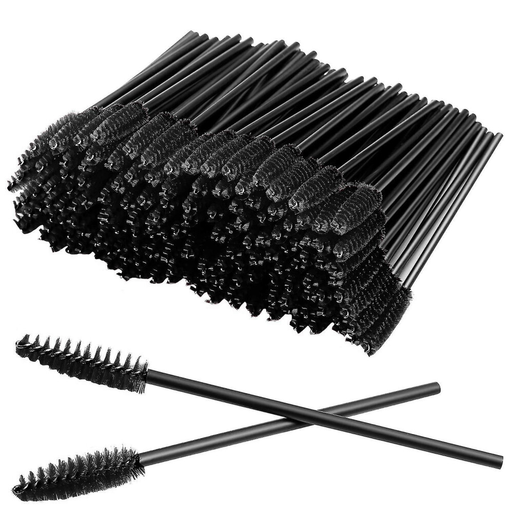 100 Pack Disposable Eyelash Mascara Brushes For Eye Lashes Extension Eyebrow And Makeup (black)