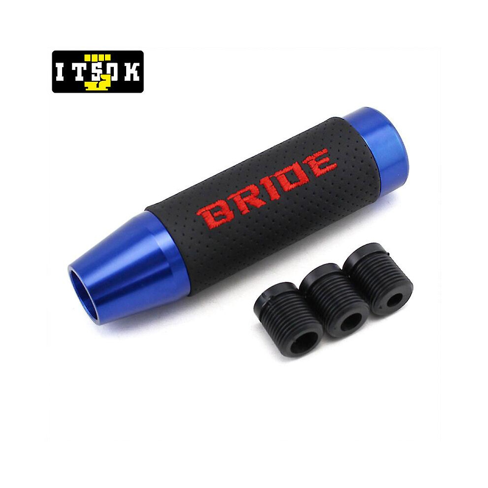 (Blue) Gear Shift Knob Aluminum Leather 13 Cm Jdm Universal Shifter Stick Racing Tuning Shiftknob Sport Gearknobs Car Gearshift-all Black-image-OPC-PFMHRSC-NEW