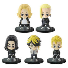 5pcs/set 10cm Cute Anime Tokyo Revengers Action Figure Manjiro Sano Chifuyu Matsuno Takemichi Hanagaki Figurine Manga