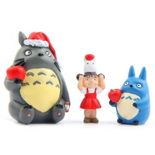 3pcs Christmas Totoro Mei Figure Toys Hayao Miyazaki