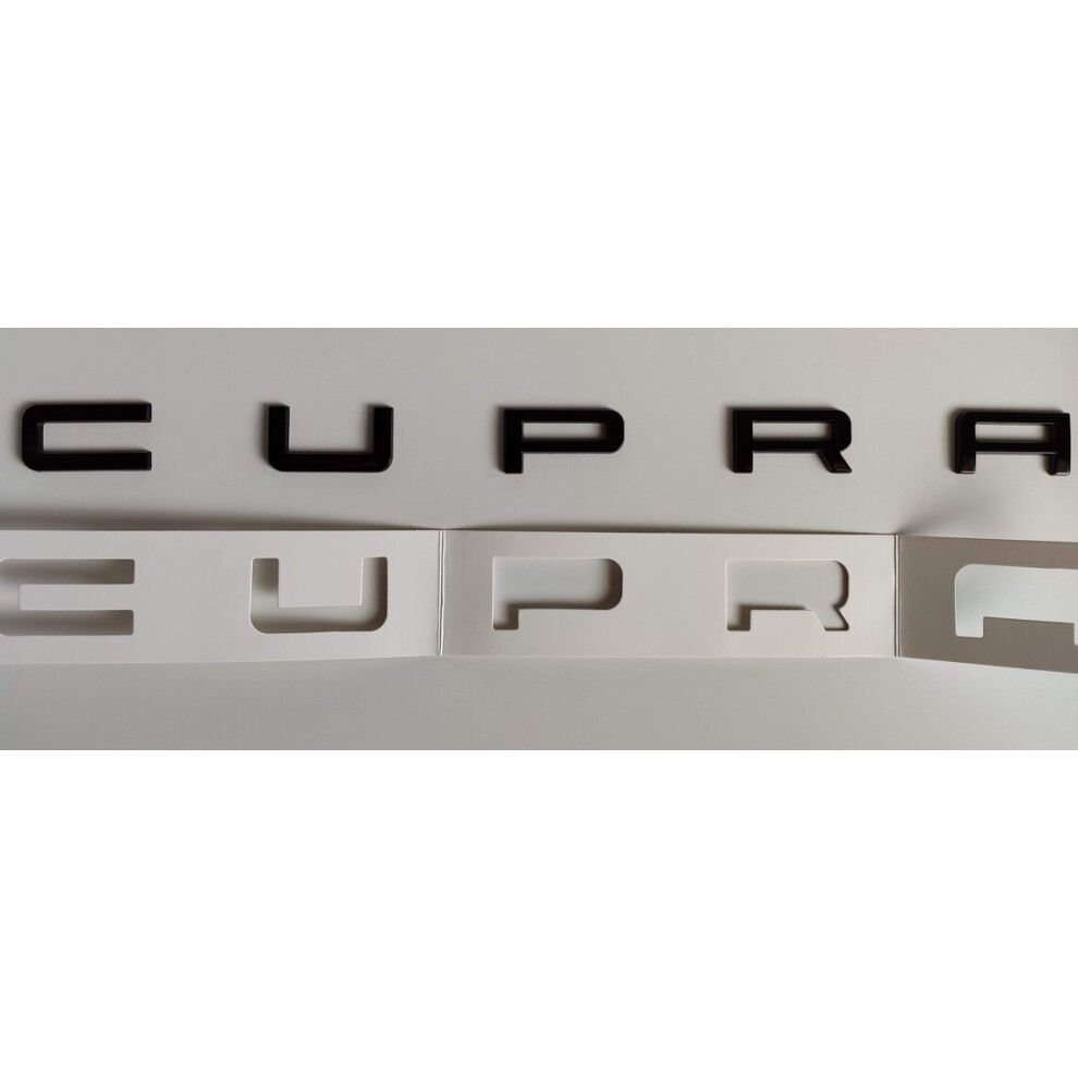 CUPRA GLOSS BLACK METAL REAR BADGE FACELIFT 2020+ TAILGATE SEAT TEMPLATE