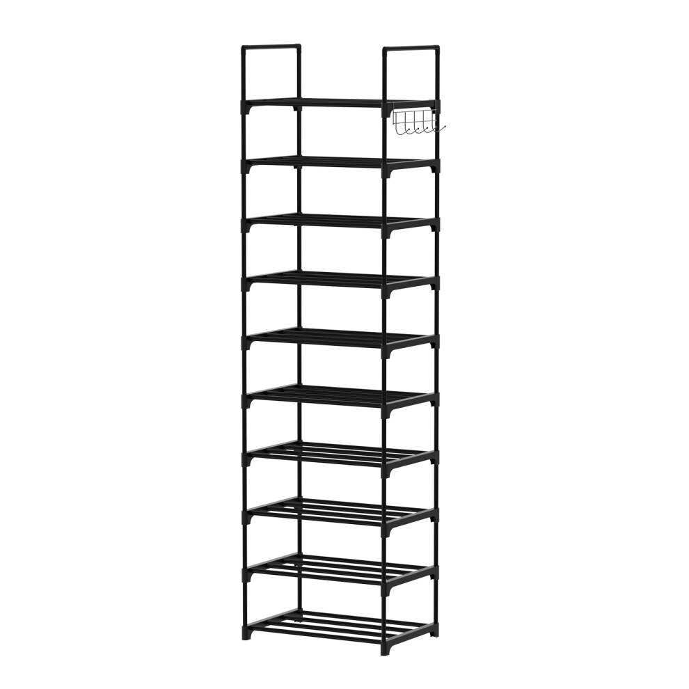 10 Tier Shoe Rack Narrow Shoe Shelf Tall Slim Footwear Storage Organizer