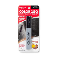 Absolute New York Color 2 Go Hair Mascara Black HCHM02 - Instant Gray Root Touch-Up, Castor Oil, Cruelty Free