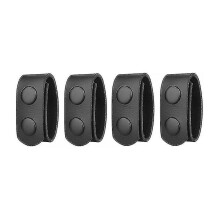 4pcs Leather Belt Loops, Tactical Police Belt Keepers Belt Holder for 2-2 Inch Safety Belt, Black