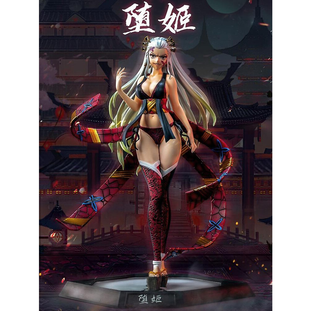 (GK Daki 31cm) Demon Slayer Anime Figure 30cm Kokushibo Daki Giyuutarou Douma Tsugikuni Yoriichi Gk Scene Handmade Model Ornament Decor