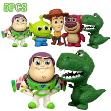 5pcs/set Mini Toy Story Buzz Lightyear Action Figures Toys Cute Collection Toy Kids Birthday Cake Topper Desk Car Auto Decor Gifts
