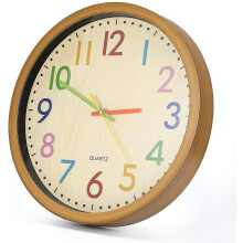 Children"s Wall Clock, 12 Inch/30 Cm Children"s Wall Clock With Silent Movement And Colorful Numbers, Non-ticking, Easy To Read, Home Accessories