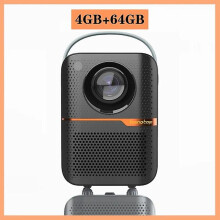 (European regulations, 64G-BLACK) HONGTOP Smart Projector Mini Projector 300 ANSI Lumen 10000L Portable Projector WIFI Bluetooth Compatible with TV Stick Laptop