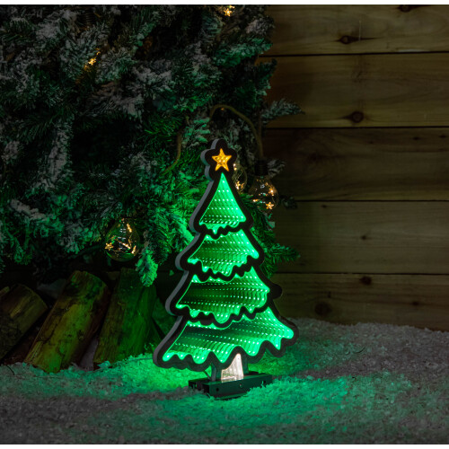 Snow Time 40cm Infinity Standing Christmas Tree with Metal Base and Green LEDs 2