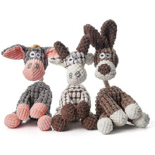 (Pink) 3pcs Indestructible Robust Donkey, Squeaky Dog Toys For Aggressive Chewers, Stuffed Dog Toy Plush Dog Toy
