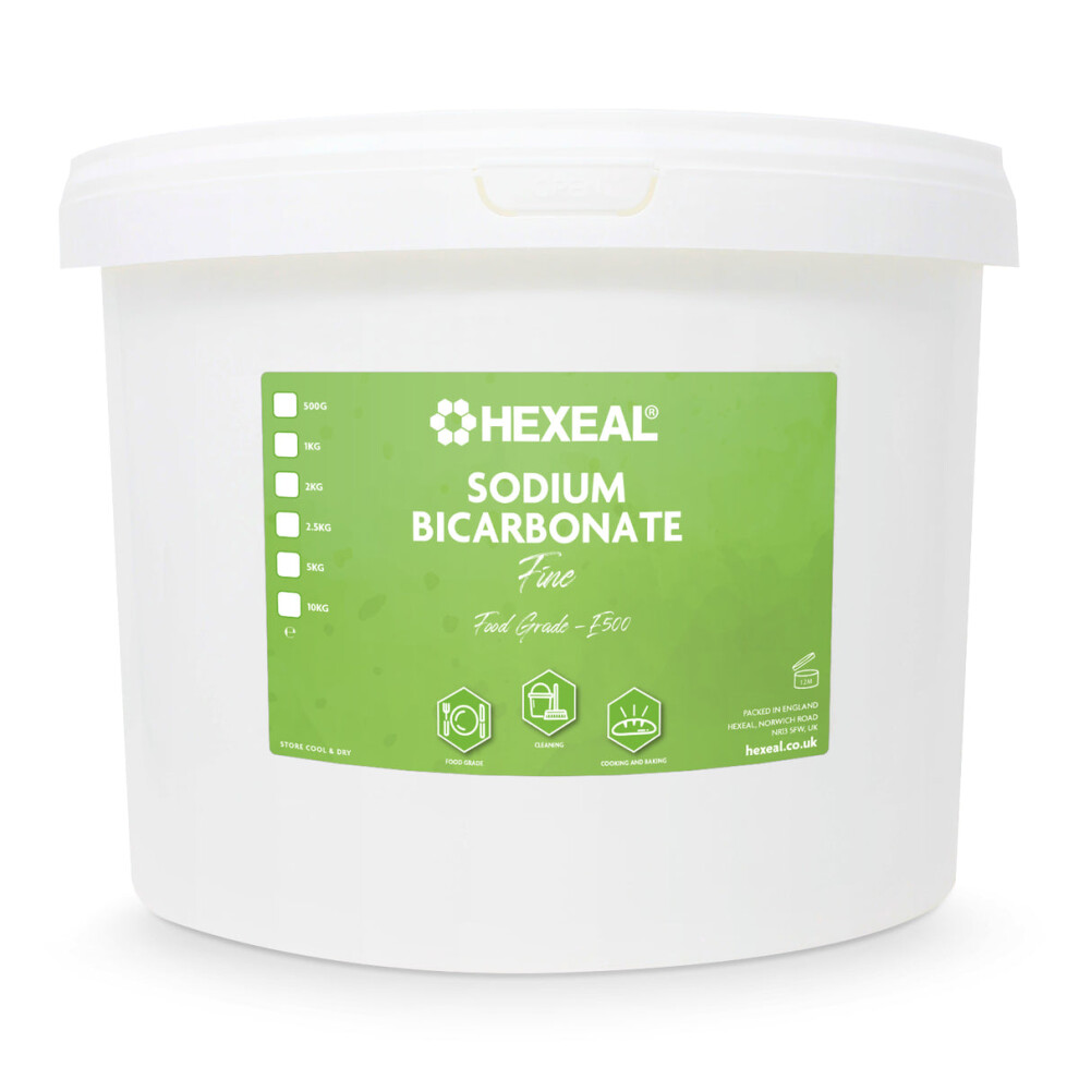 Hexeal Sodium Bicarbonate 10Kg 10Kg Bucket Of Food Grade, Fine Powder, E503