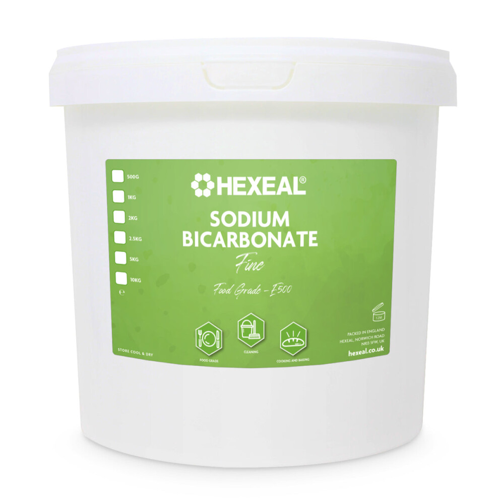 Hexeal Sodium Bicarbonate 5kg 5kg Bucket of Food Grade, Fine Powder, E511