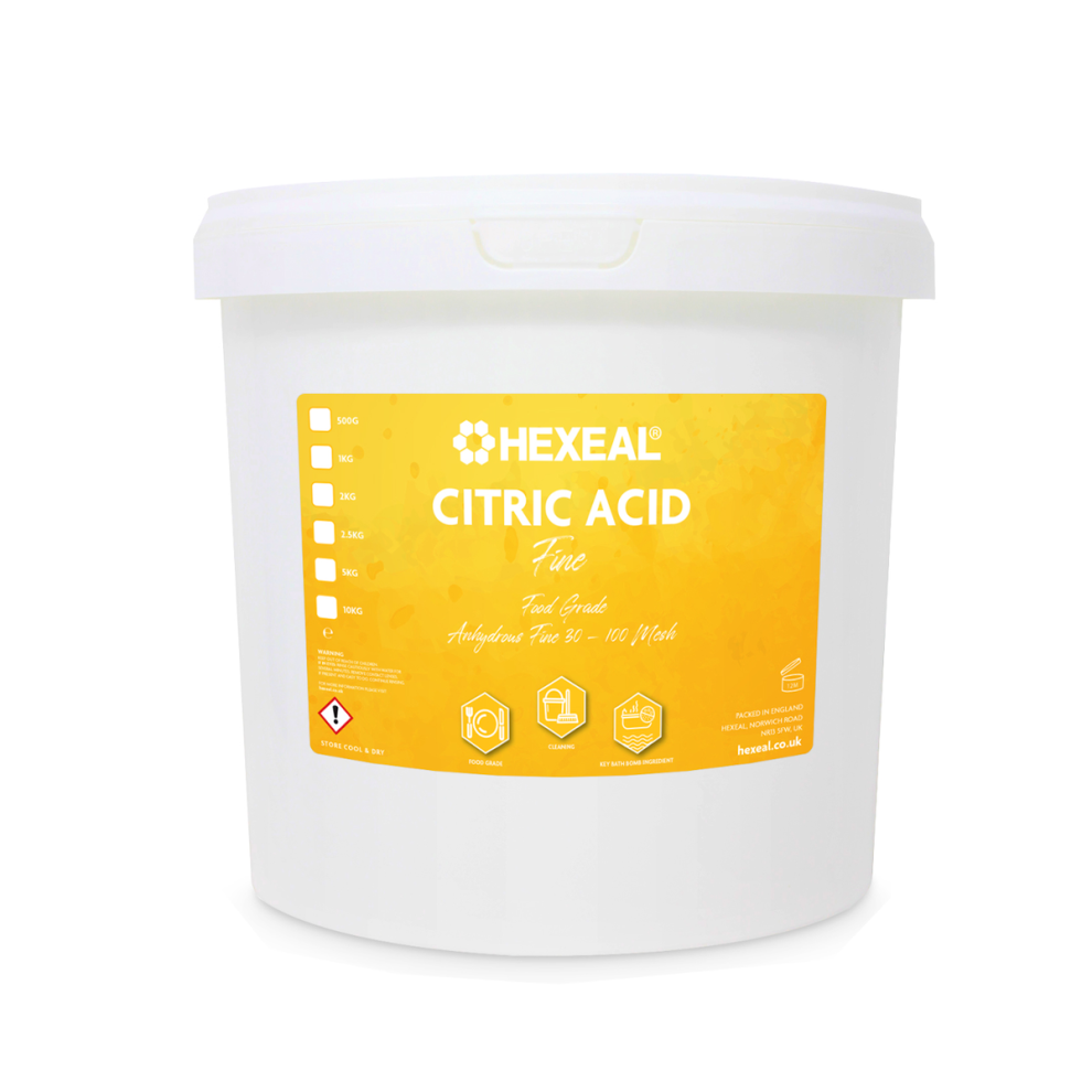 Hexeal Citric Acid 2.5kg – 2.5kg Bucket of Food Grade Anhydrous Fine Citric