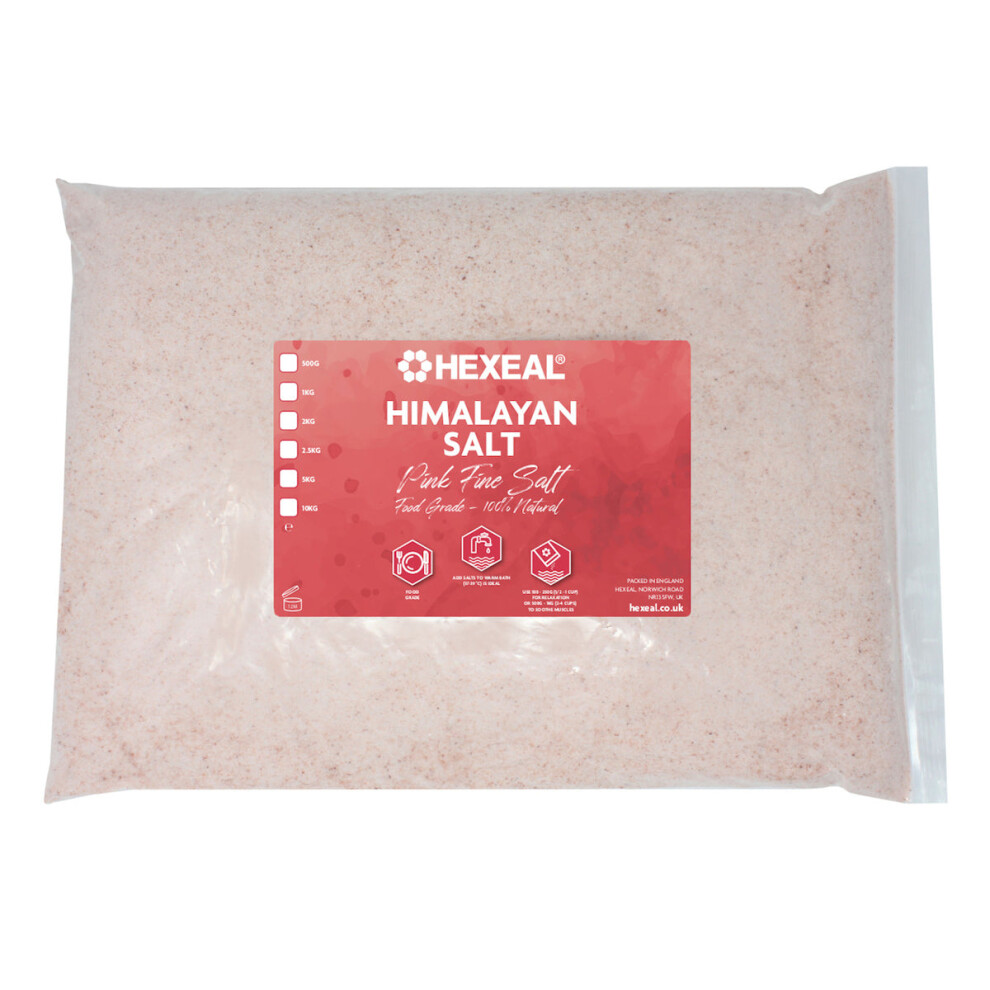 Hexeal Himalayan Salt 5Kg – 5Kg Bag Of 100% Natural Fine Food Grade Salt Pink