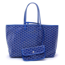 (Blue) Women's Pu Leather Tote Bag Portable Large Capacity Shoulder Bag Waterproof Beach Pocket