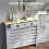 Homcom HOMCOM Radiator Cover with Drawer, Horizontal Slat, 111cm, Grey 8