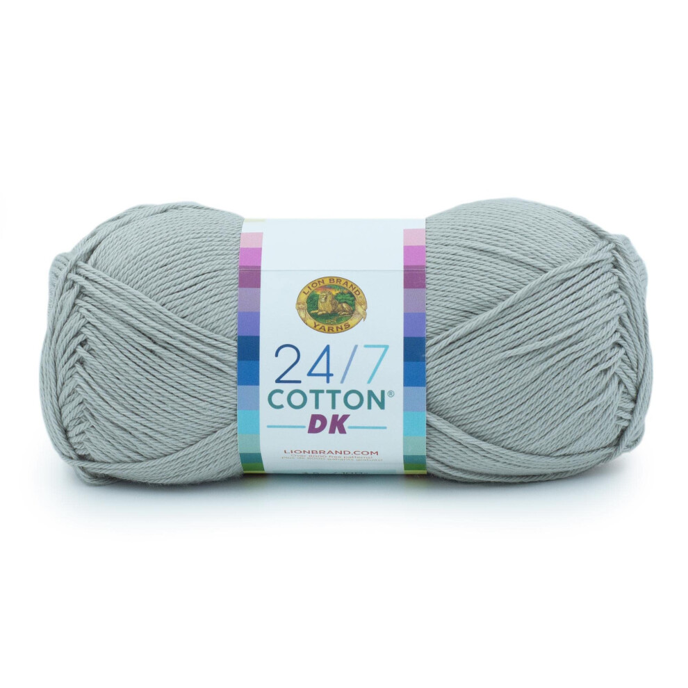 Lion Brand Yarn 24/7 Cotton DK Yarn  1 Pack  Silver Lining