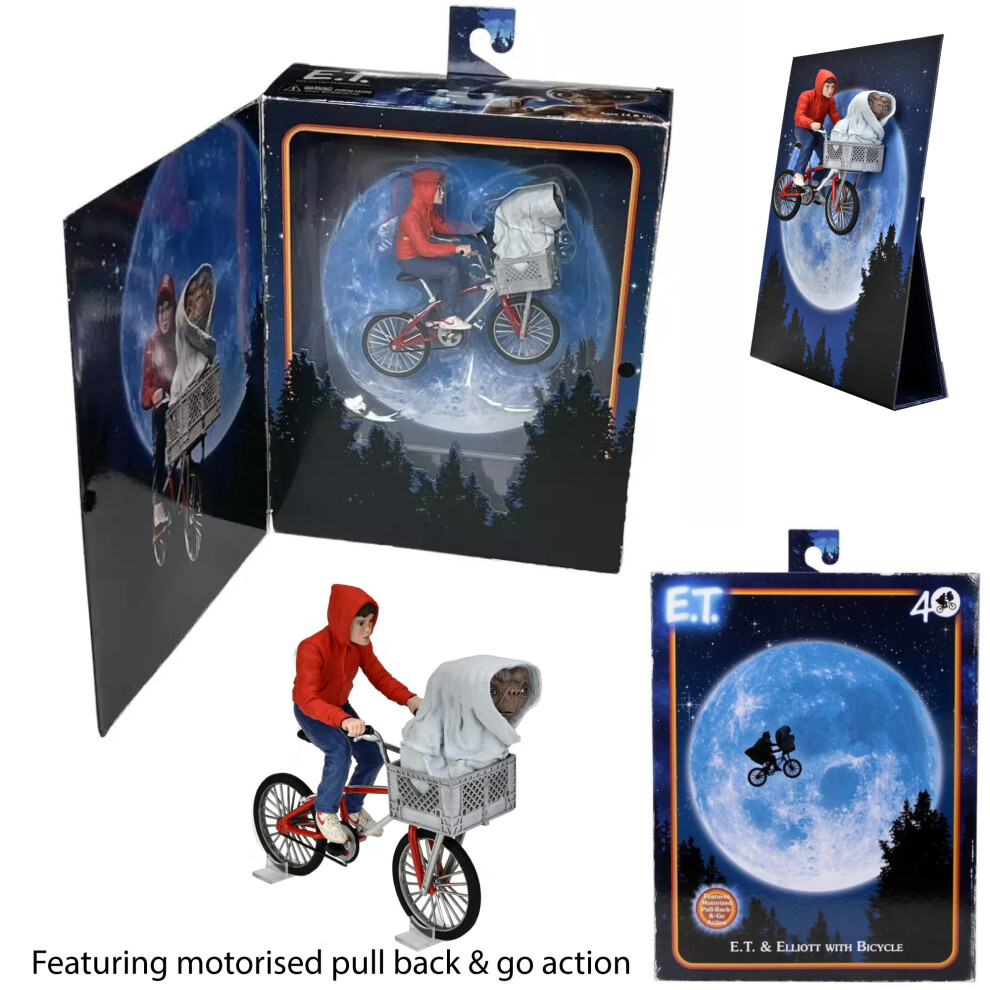 Photos - Painting NECA E.T. and ELLIOTT with Bicycle and a Moon mini Poster 40th anniversary 55065