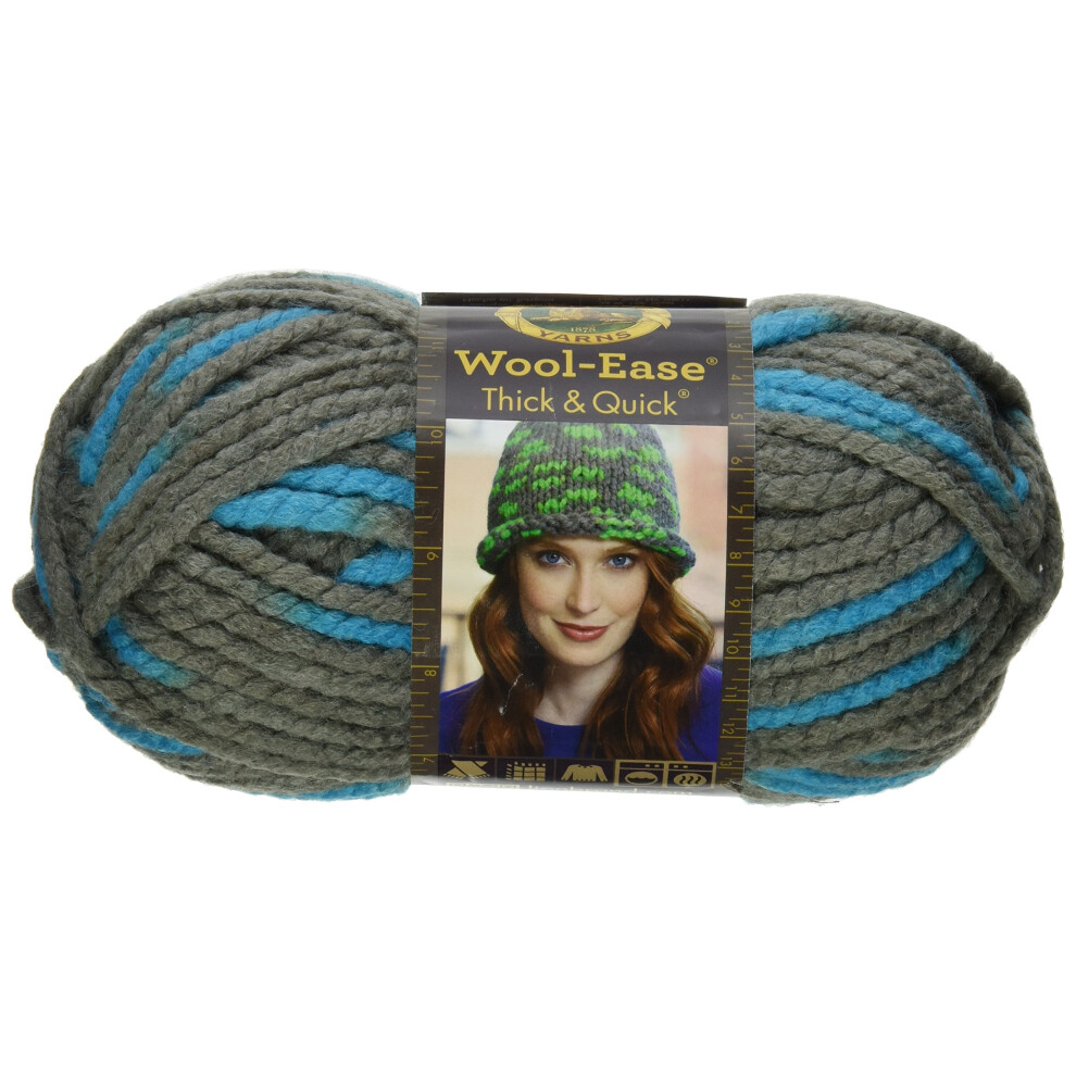 Lion Brand Yarn Wool-Ease Thick and Quick Yarn  Blue Jay