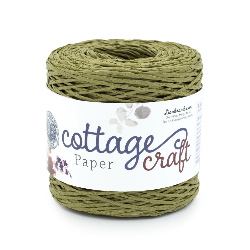 Lion Brand Yarn Cottage Craft Paper  Craft Yarn  Olive  1 Pack