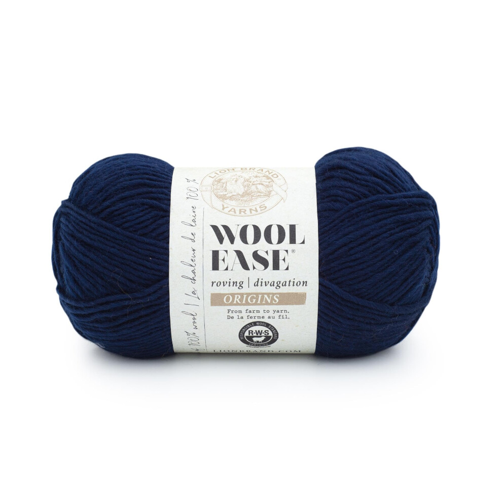 Lion Brand Yarn Wool-Ease Roving Origins Yarn  Navy