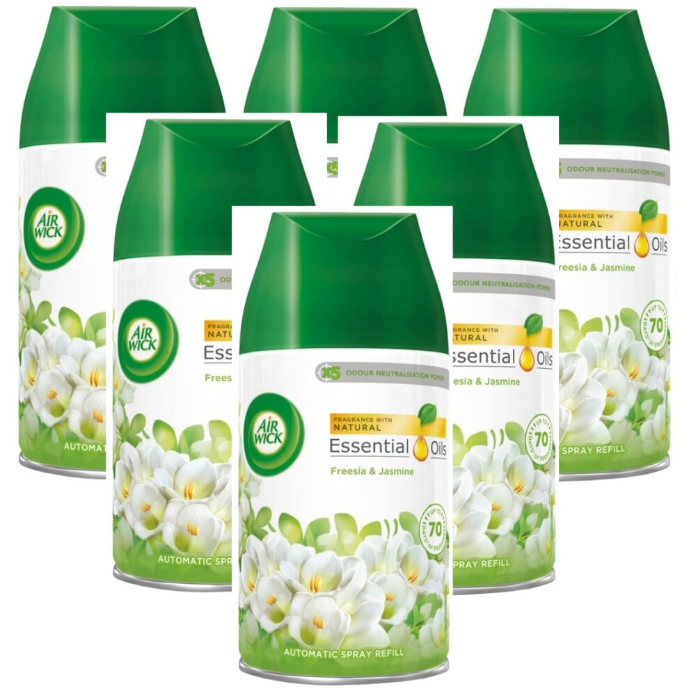 6 x Air Wick Freshmatic Max Automatic Spray Refill 250ml - Freesia & Jasmine