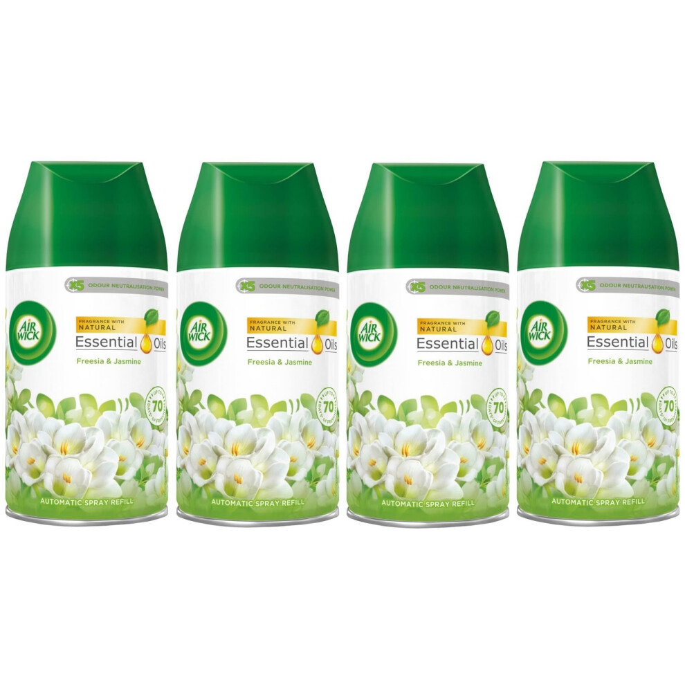 4 x Air Wick Freshmatic Max Automatic Spray Refill 250ml - Freesia & Jasmine