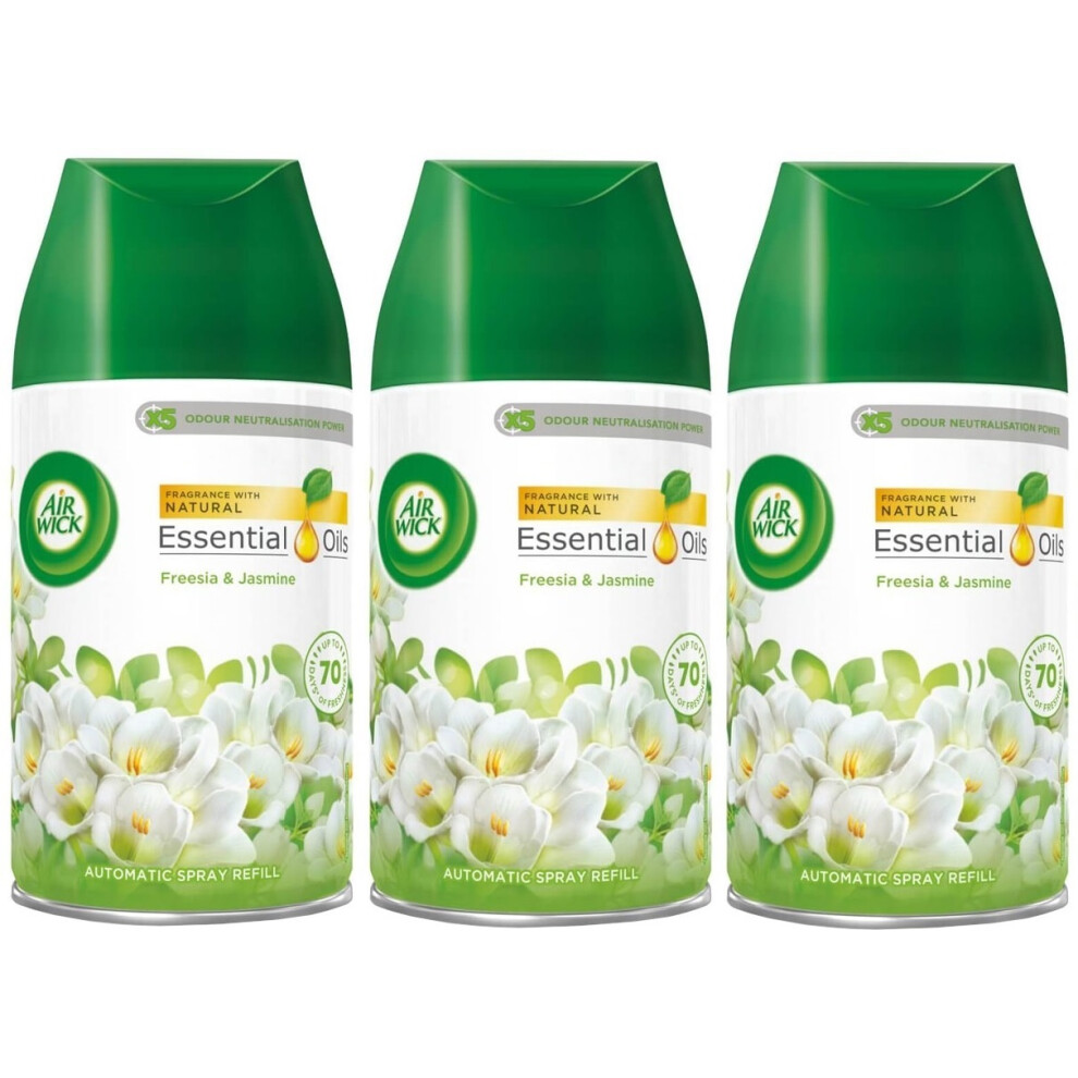 3 x Air Wick Freshmatic Max Automatic Spray Refill 250ml - Freesia & Jasmine