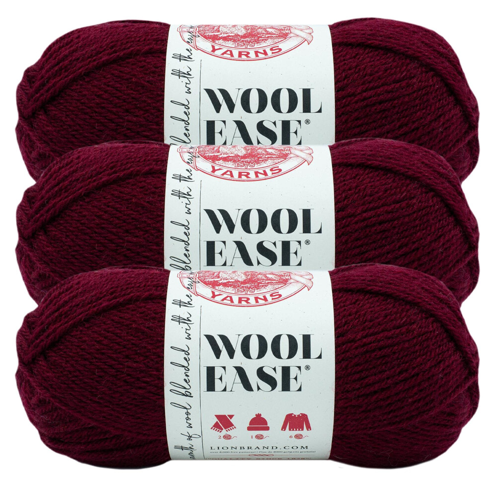 (3 Pack) Lion Brand Yarn Wool-Ease Yarn  Tawny Port