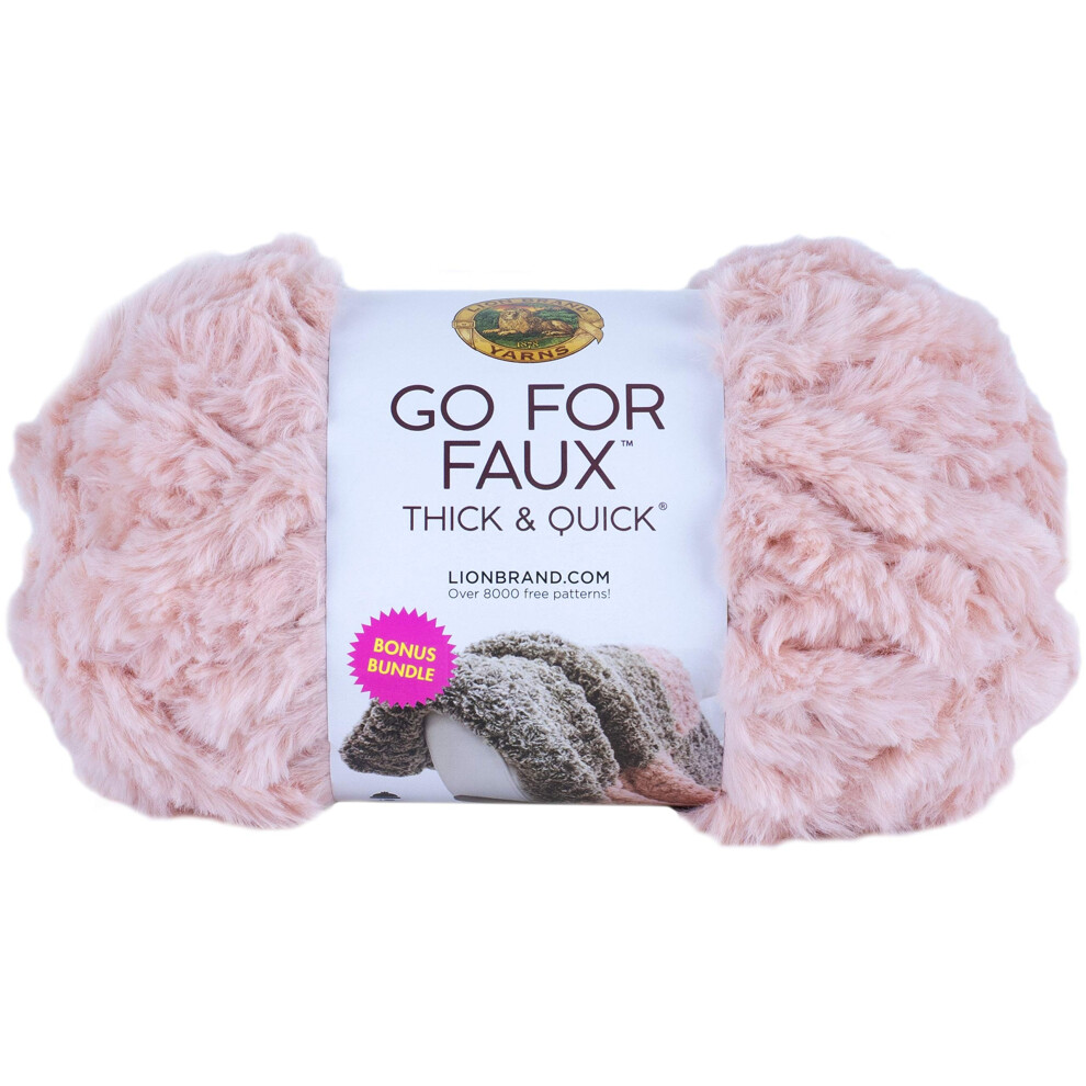 Lion Brand Yarn Go fo Faux Thick & Quick Bonus Bundle yarn  PINK POODL