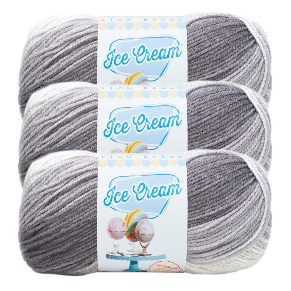 (3 Pack) Lion Brand Yarn Ice Cream Baby Yarn  Cookies & Cream Baby