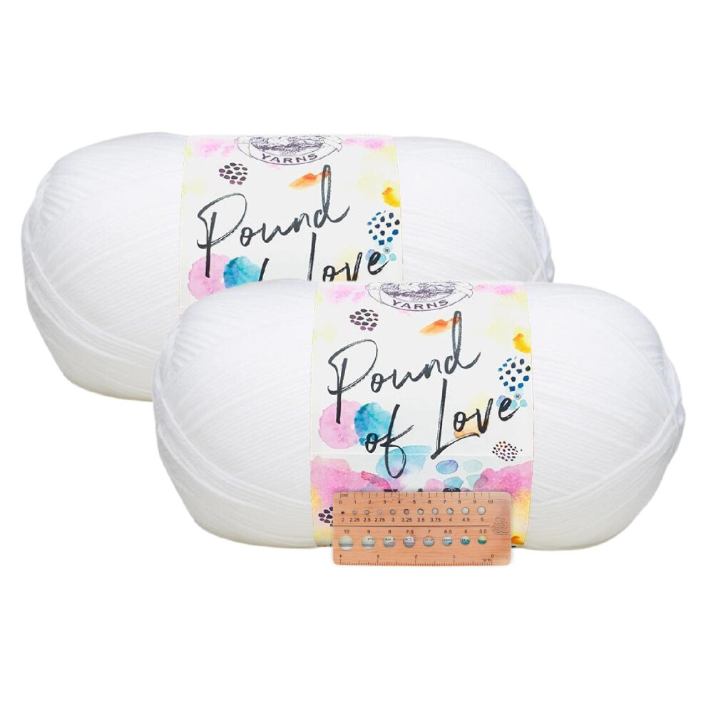 Lion Brand Yarn - Pound of Love - 2 Pack (White)