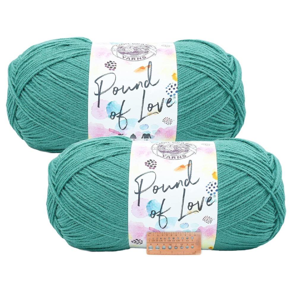 Lion Brand Yarn - Pound of Love - 2 Pack (Waterfall)