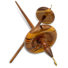 Revolutionfibrer Premium Artisan Top Whorl Drop Spindel fr nybrjare och avancerad handspinning - 11 tum axel | 3,25 tum whorl -diameter | Multi