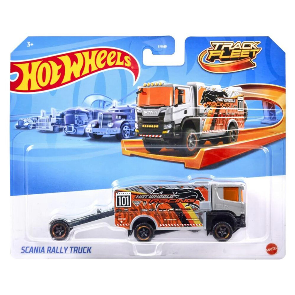 (Scania Rally Truck) Hot Wheels Track Fleet 1:64 Scale Die-cast Trucks