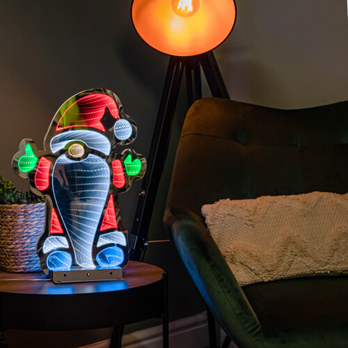 Snow Time 40cm Infinity Christmas Santa with Metal Base and Multi-Coloured LEDs 1