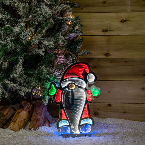 Snow Time 40cm Infinity Christmas Santa with Metal Base and Multi-Coloured LEDs 2